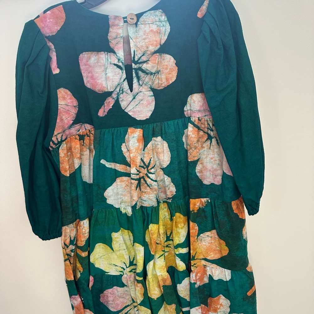 Elisamama Floral Women’s Dress - Green and Orange - Picture 5 of 9